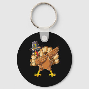 Dabbing Turkey Happy Thanksgiving Thankful Turkey  Key Ring