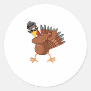 Dabbing Turkey Shirt Thanksgiving Boys Kids Men Tu Classic Round Sticker