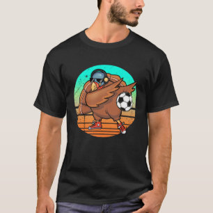 Dabbing Turkey Soccer Player  Thanksgiving Day Fea T-Shirt
