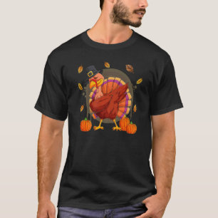 Dabbing Turkey  Thanksgiving Boys Kids Men Turkey  T-Shirt