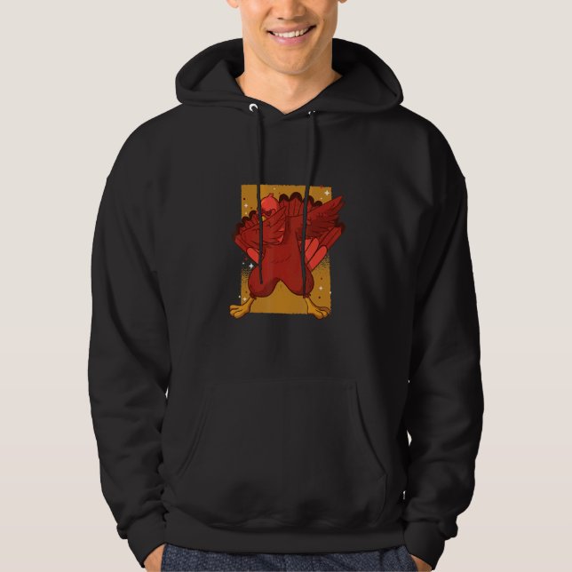 Dabbing Turkey Thanksgiving Day Boys Girls  Dab 20 Hoodie (Front)