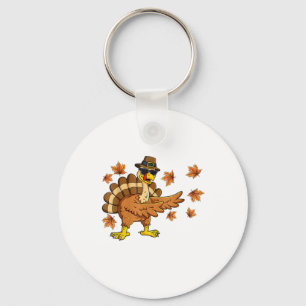 Dabbing Turkey Thanksgiving Day Gifts Pilgrim Boys Key Ring