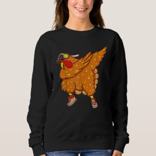 Dabbing Turkey Thanksgiving Day Pilgrim Boys Girls Sweatshirt