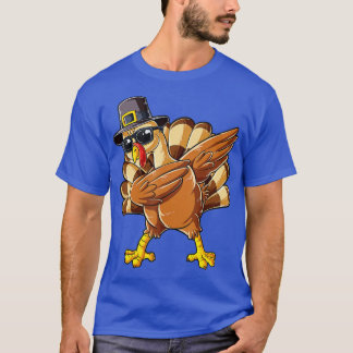 Dabbing Turkey Thanksgiving Day Pilgrim Boys Girls T-Shirt