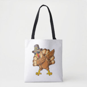 Dabbing Turkey Thanksgiving Day Pilgrim Boys Girls Tote Bag