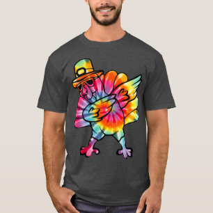 Dabbing Turkey tie dye Thanksgiving Day Gifts Pilg T-Shirt