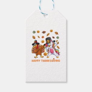 dabbing Turkey Unicorn Thanksgiving For Girls Pilg Gift Tags