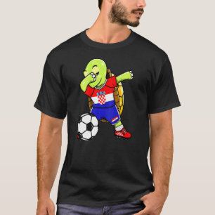 Dabbing Turtle Croatia Soccer Fans Jersey Croatian T-Shirt