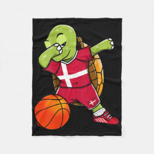 Dabbing Turtle Denmark Jersey Danish Sketll Lovers Fleece Blanket