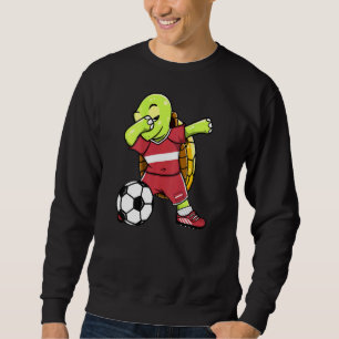 Dabbing Turtle Latvia Soccer Fans Jersey Latvian F Sweatshirt