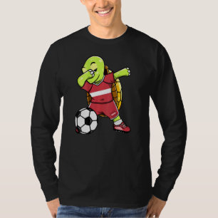 Dabbing Turtle Latvia Soccer Fans Jersey Latvian F T-Shirt