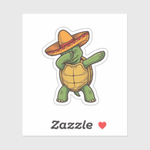 Dabbing Turtle Sombrero Vintage Vector Design_1