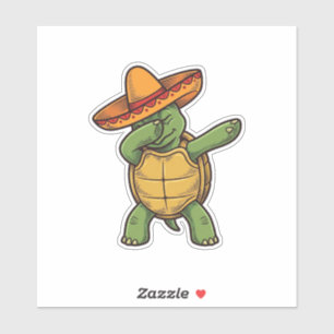 Dabbing Turtle Sombrero Vintage Vector Design_1