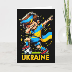 Dabbing Ukraina Children's Footbyll Jersey With Uk Card