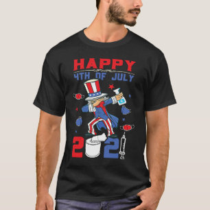 Dabbing Uncle Sam 4th of July 2021 kids boys girls T-Shirt