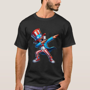 Dabbing Uncle Sam 4th Of July Boys Girls Men Ameri T-Shirt