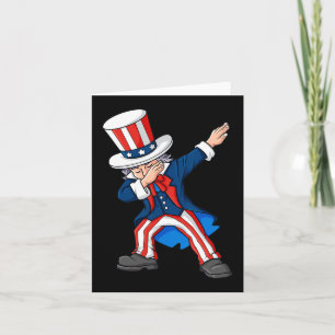 Dabbing Uncle Sam 4th Of July Dab Boys Girls Kids Card