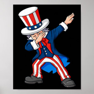 Dabbing Uncle Sam 4th Of July Dab Boys Girls Kids Poster