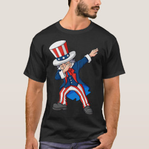 Dabbing Uncle Sam 4th Of July Dab Boys Girls Kids  T-Shirt