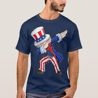 Dabbing Uncle Sam  4th of July Kids Boys Men Gifts T-Shirt