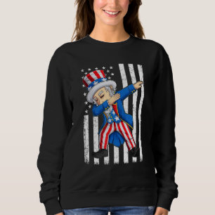 Dabbing Uncle Sam  4th of July Men Kids Boys Sweatshirt