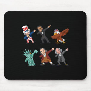 Dabbing Uncle Sam And Friends 4th Of July Boys Gir Mouse Pad
