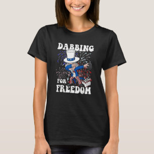 Dabbing Uncle Sam Bowling 4th Of July Independence T-Shirt