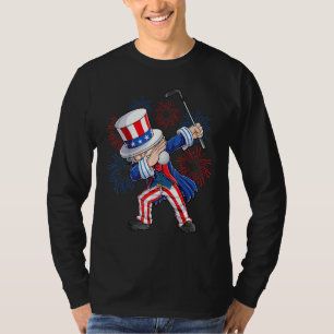 Dabbing Uncle Sam Golf Ball American Flag Happy 4t T-Shirt