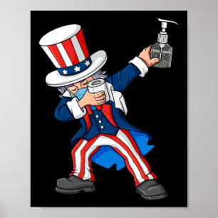 Dabbing Uncle Sam In A Mask 4th Of July Dab Fun Bo Poster