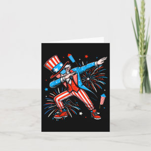 Dabbing Uncle Sam Independence Day American Flag 4 Card