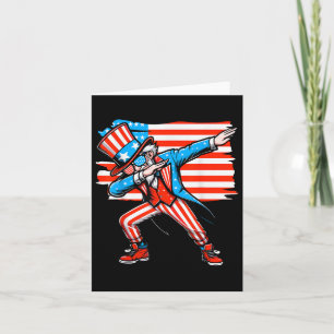 Dabbing Uncle Sam Independence Day American Flag 4 Card