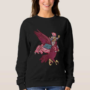 Dabbing Uncle Sam Riding Eagle 4th Of July For Kid Sweatshirt