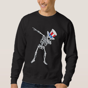 Dabbing Uncle Sam Skeleton 4th Of July Sweatshirt