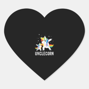 Dabbing Unclecorn, Funny Unicorn Lover Tee for Unc Heart Sticker