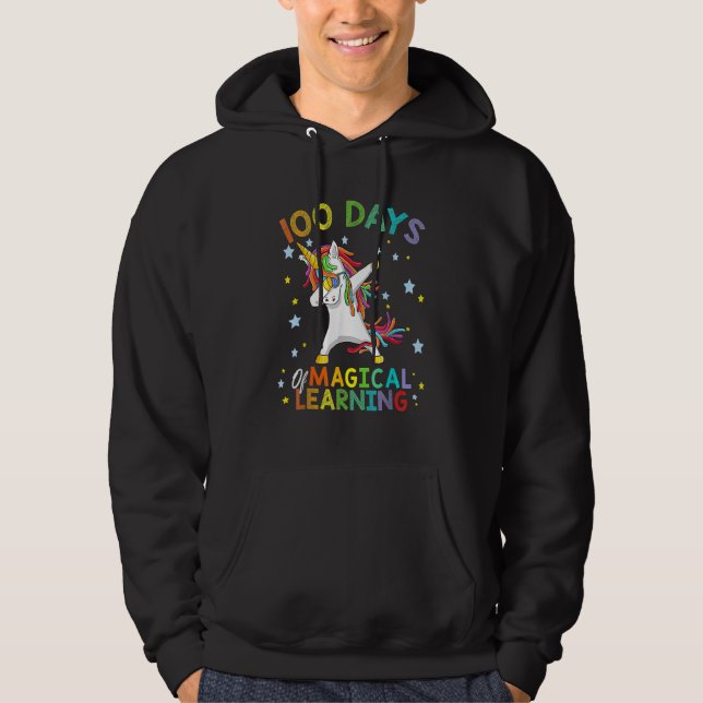 Dabbing Unicorn 100 Days Of Magical Learning 100th Hoodie (Front)