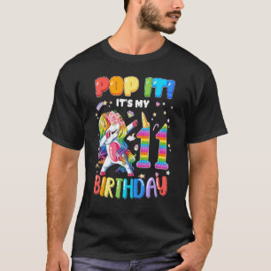 Dabbing Unicorn 11 Years Old 11th Birthday Pop It T-Shirt