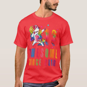 Dabbing Unicorn 13th Birthday Awesome Since 2010 T-Shirt
