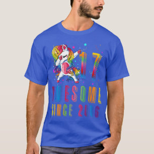 Dabbing Unicorn 17th Birthday Awesome Since 2007 T-Shirt
