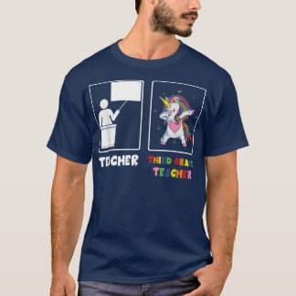 Dabbing Unicorn 3th Grade Third Grade Teacher Funn T-Shirt
