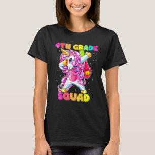 Dabbing Unicorn 4th Grade Squad Back To School Tea T-Shirt