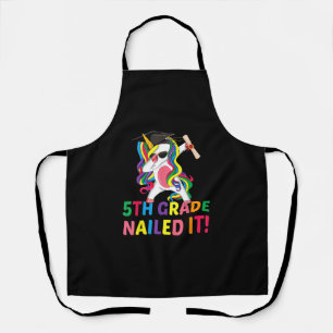 Dabbing Unicorn 5th Grade Tshirt Girls Boys Gradua Apron