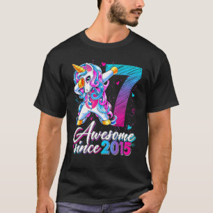 Dabbing Unicorn 7 Awesome Since 2015 Cute 7th Birt T-Shirt