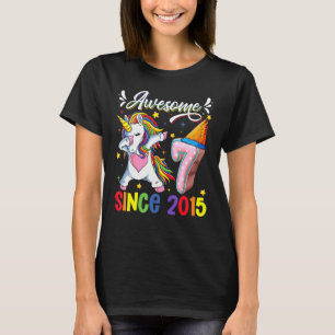 Dabbing Unicorn 7th Birthday Awesome 2015 7 Year O T-Shirt