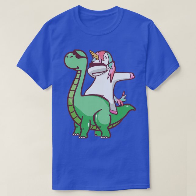 Dabbing Unicorn And Dinosaur T T-Shirt (Design Front)