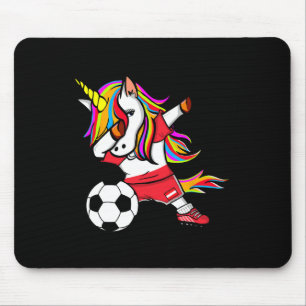 Dabbing Unicorn Austria Footll - Austrian Flag Soc Mouse Pad