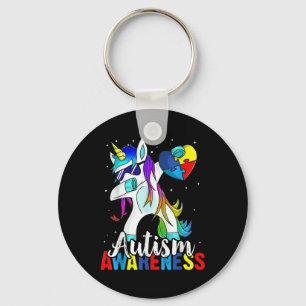 Dabbing Unicorn Autism Awareness Kids Girls Boys B Key Ring