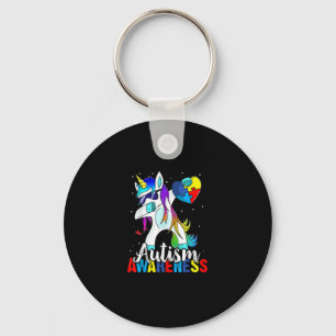 Dabbing Unicorn Autism Awareness Kids Girls Boys B Key Ring