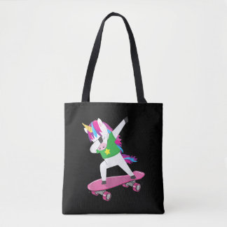 dabbing unicorn birthday skating party perfect tote bag