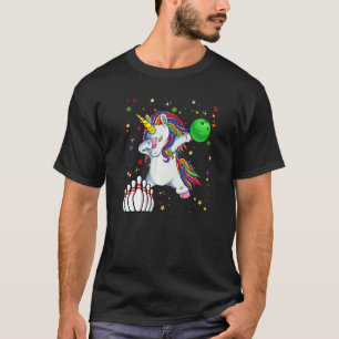 Dabbing Unicorn Bowling  Bowling Boy Girl T-Shirt