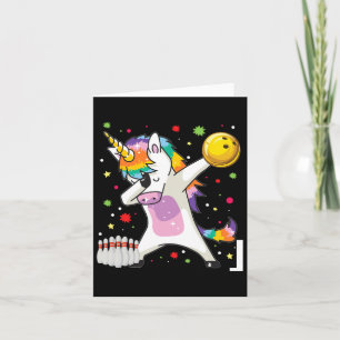 Dabbing Unicorn Bowling Funny Bowling Boy Girl Card